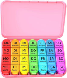 Tablettenbox 7 Tage Klein Pillendose Große Fächer helfende