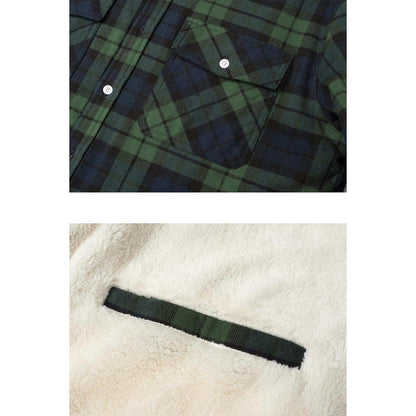 Herren Thermohemd mit Innenfleece, Karomuster, Grün XXL