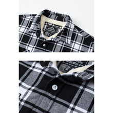 Herren Thermohemd mit Innenfleece, Karomuster, Schwarz XXL