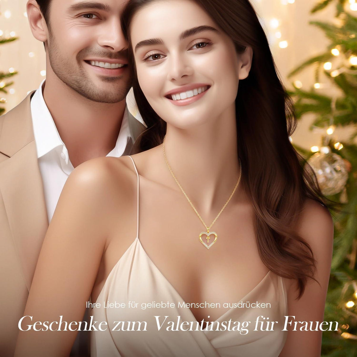 Initialen Halskette Damen 18K Vergoldet Herz Anhänger Buchstabe A-Z
