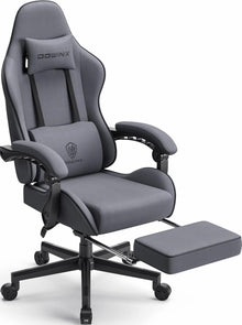 Ergonomischer Gaming Stuhl mit Fußstütze und Kopfstütze