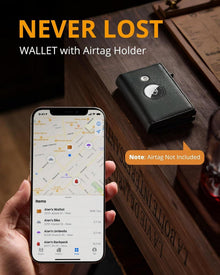 YESIIW RFID Geldbörse Herren Kartenhalter AirTag schwarz
