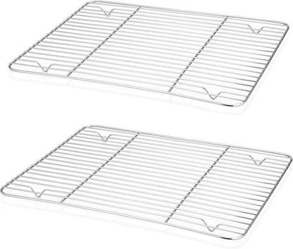 Edelstahl Kuchengitter Set Rechteckig Backgitter 38,7x28,3x1,5cm