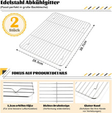 Onader Abkühlgitter Edelstahl 2er Set 38,7x28,3x1,5cm