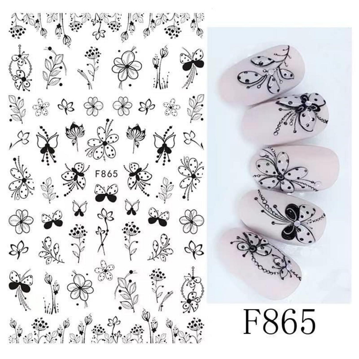 Blumen Nagelsticker 10 Blatt - Selbstklebend Nail Art Design