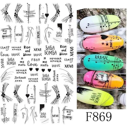 Blumen Nagelsticker 10 Blatt - Selbstklebend Nail Art Design