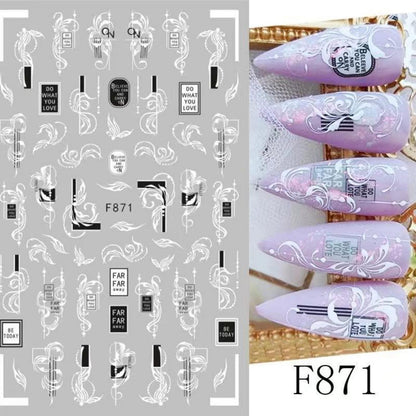Blumen Nagelsticker 10 Blatt - Selbstklebend Nail Art Design