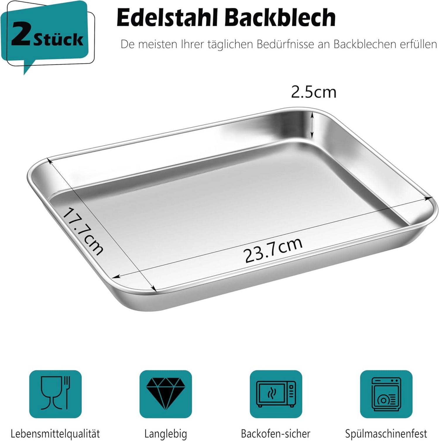 Mini Backblech Edelstahl 2 Stück Rechteckige Ofenblech