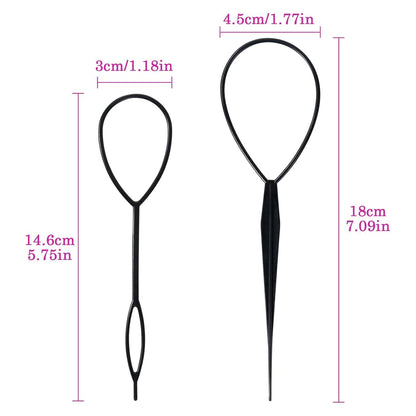 Haar Twister Set 2 Stück Schwarz - Flechten DIY Styling