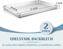 Edelstahl Backblech Set 2er Rostfrei 31.4x24.6x2.5cm