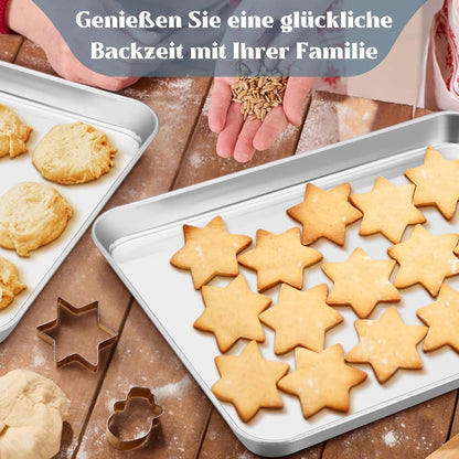 Backblech 2er Set Edelstahl Ofenblech Braten Kochen Servieren