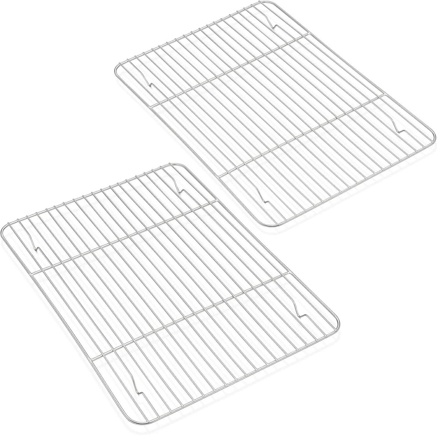 Auskühlgitter Edelstahl 2er Set Backen Grillen 29,5x23x1,5cm