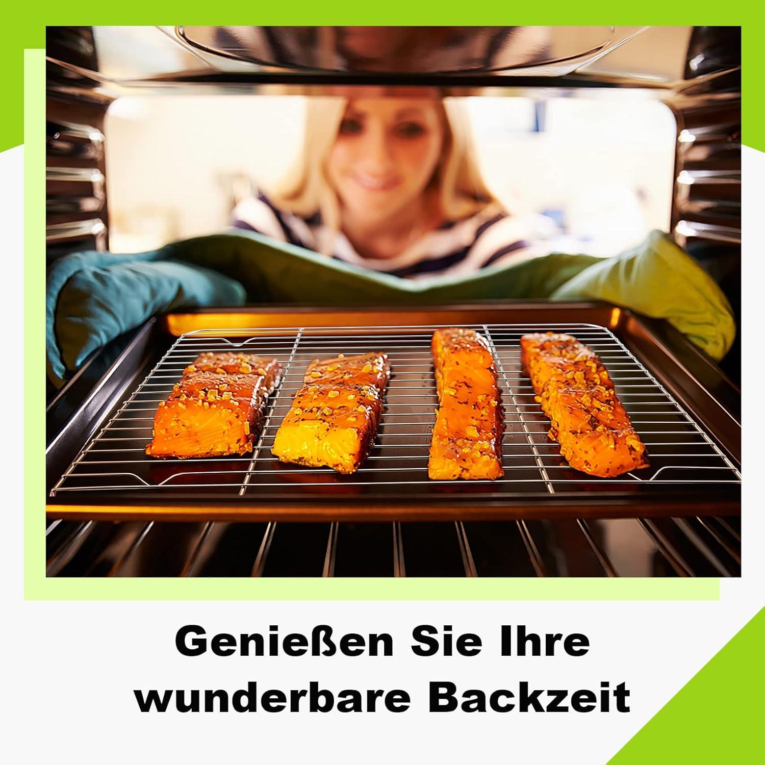 Abkühlgitter 2er Set Edelstahl Rechteckig Backen Grillen Kühlen
