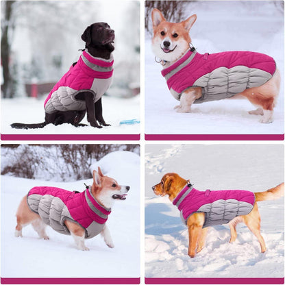 Wasserdichter Hundemantel Winterjacke für Hunde Größe L Rosa