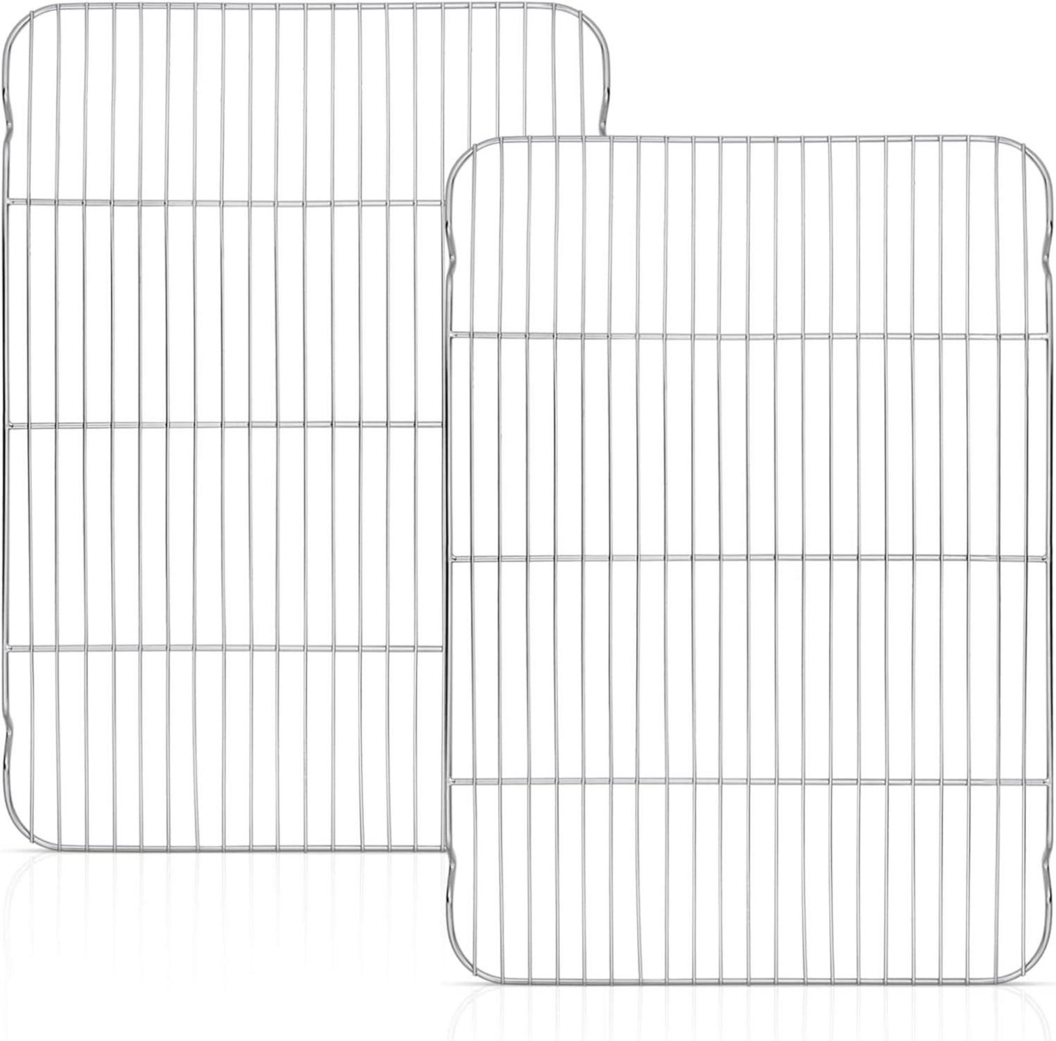 2x Großes Abkühlgitter Edelstahl 41,5x29x2cm Backen Grillen Kühlen