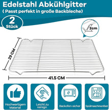 Onader 2 Stück Edelstahl Abkühlgitter Groß 41,5x29x2cm