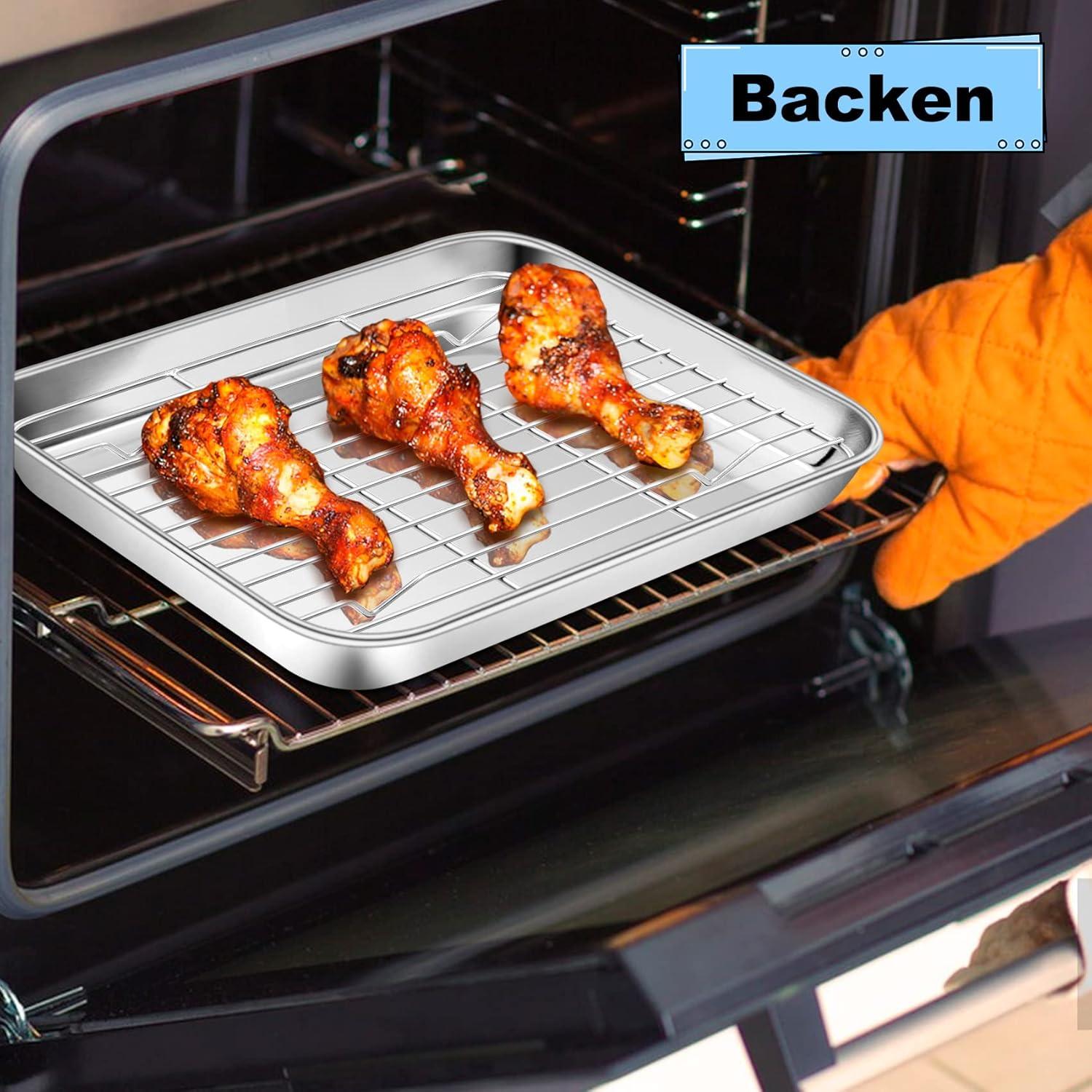 Onader Abkühlgitter Edelstahl 2er Set Backen Grillen 21,5x16cm
