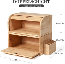 Brotkasten Holz Bambus Groß Retro Eco Stapelbar