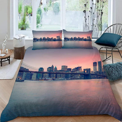 Bettwäsche Set Brooklyn Bridge 220x240 - 3-teilig, Mikrofaser