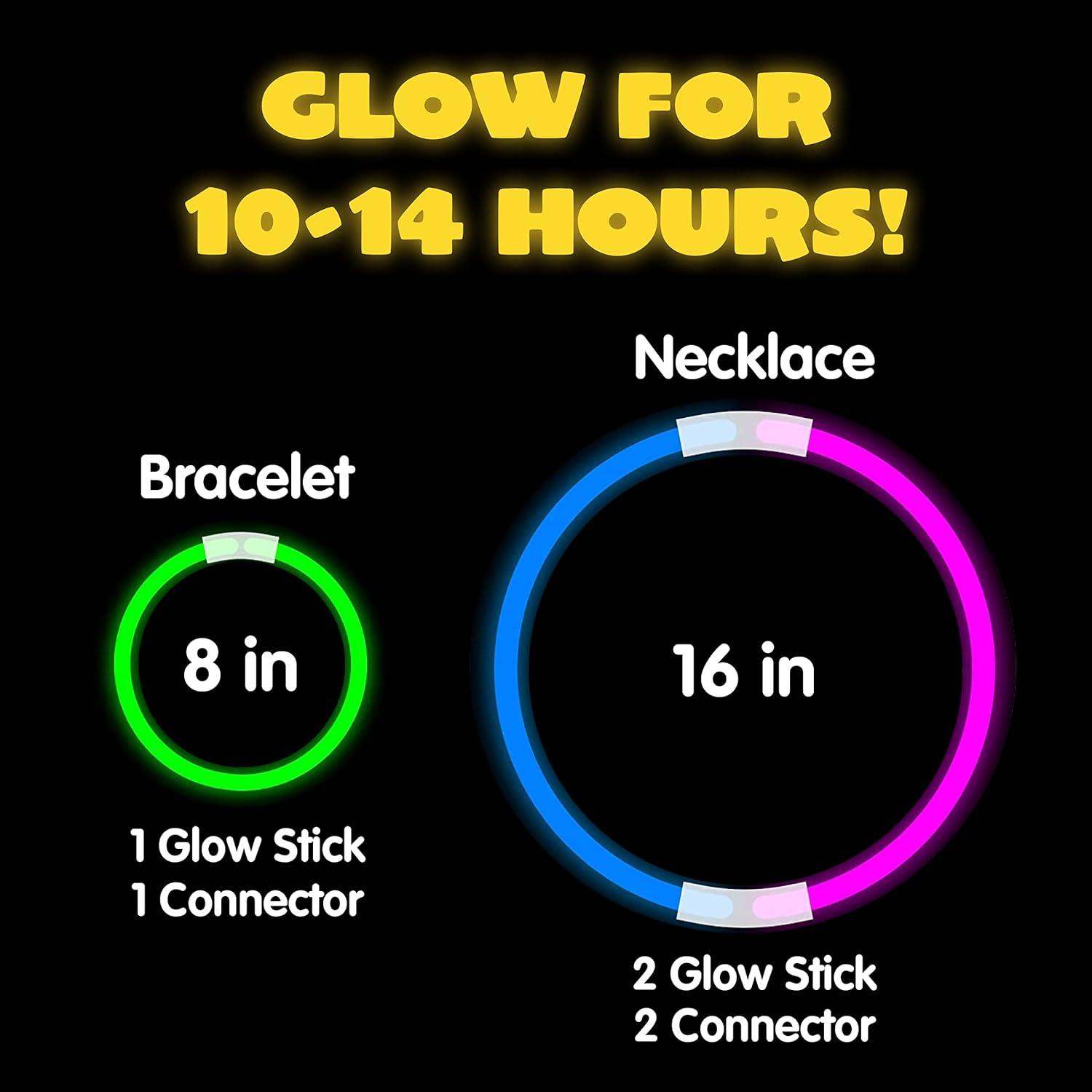 Knicklichter Party Set 300 Stück Neon Leuchtstäbe mit