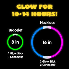 Knicklichter Party Set 300 Stück Neon Leuchtstäbe mit