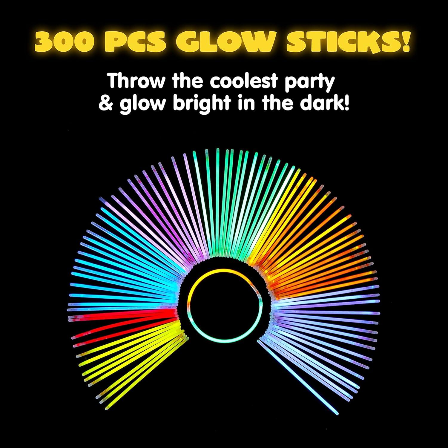 JOYIN 300pcs Knicklichter Neon Leuchtstäbe Party Deko 20.3 cm Armbänder Partygeschenke