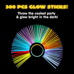 JOYIN 300pcs Knicklichter Neon Leuchtstäbe Party Deko 20.3 cm Armbänder Partygeschenke