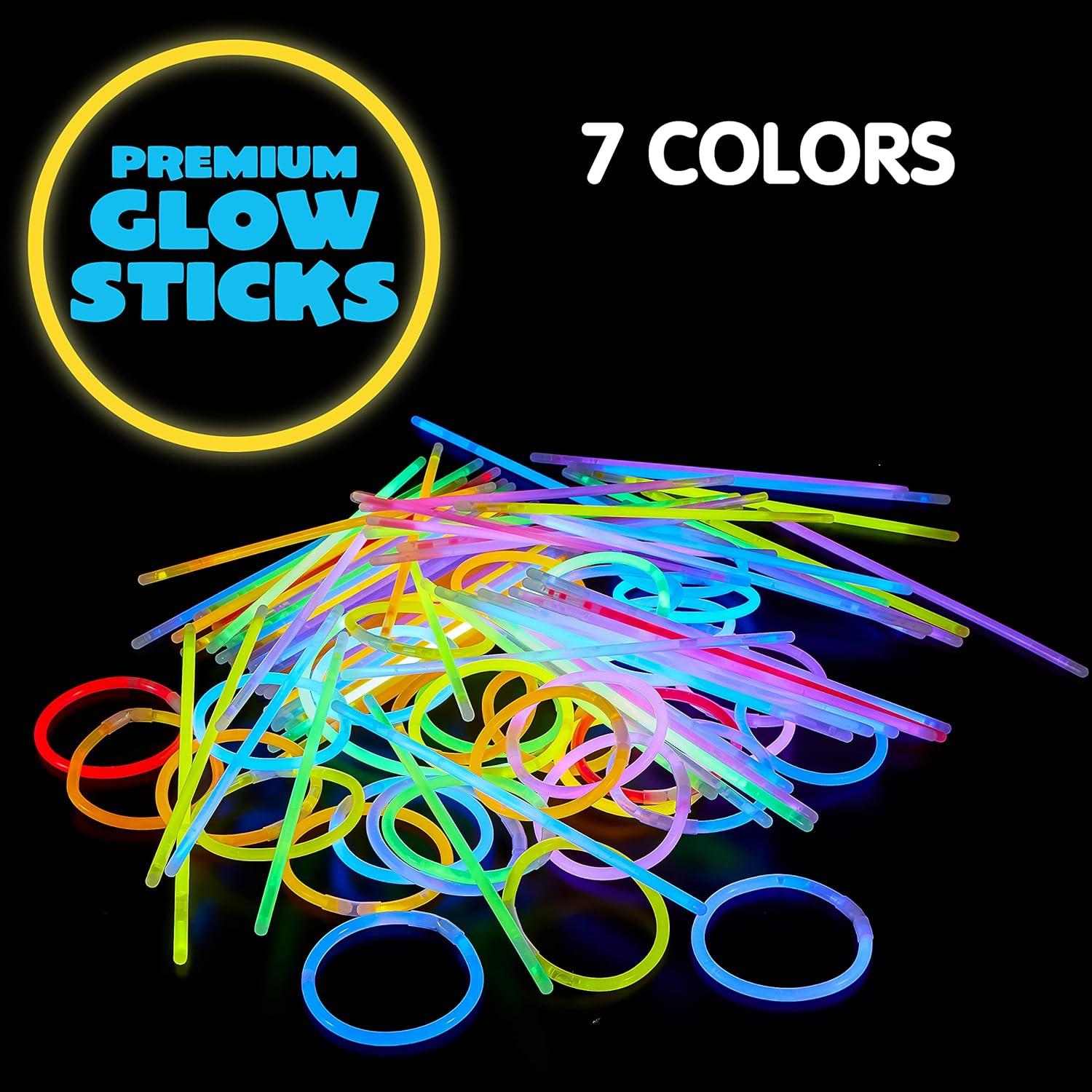 300er Knicklichter Set Neon Leuchtstäbe Party Kinder 20.3cm Armbänder