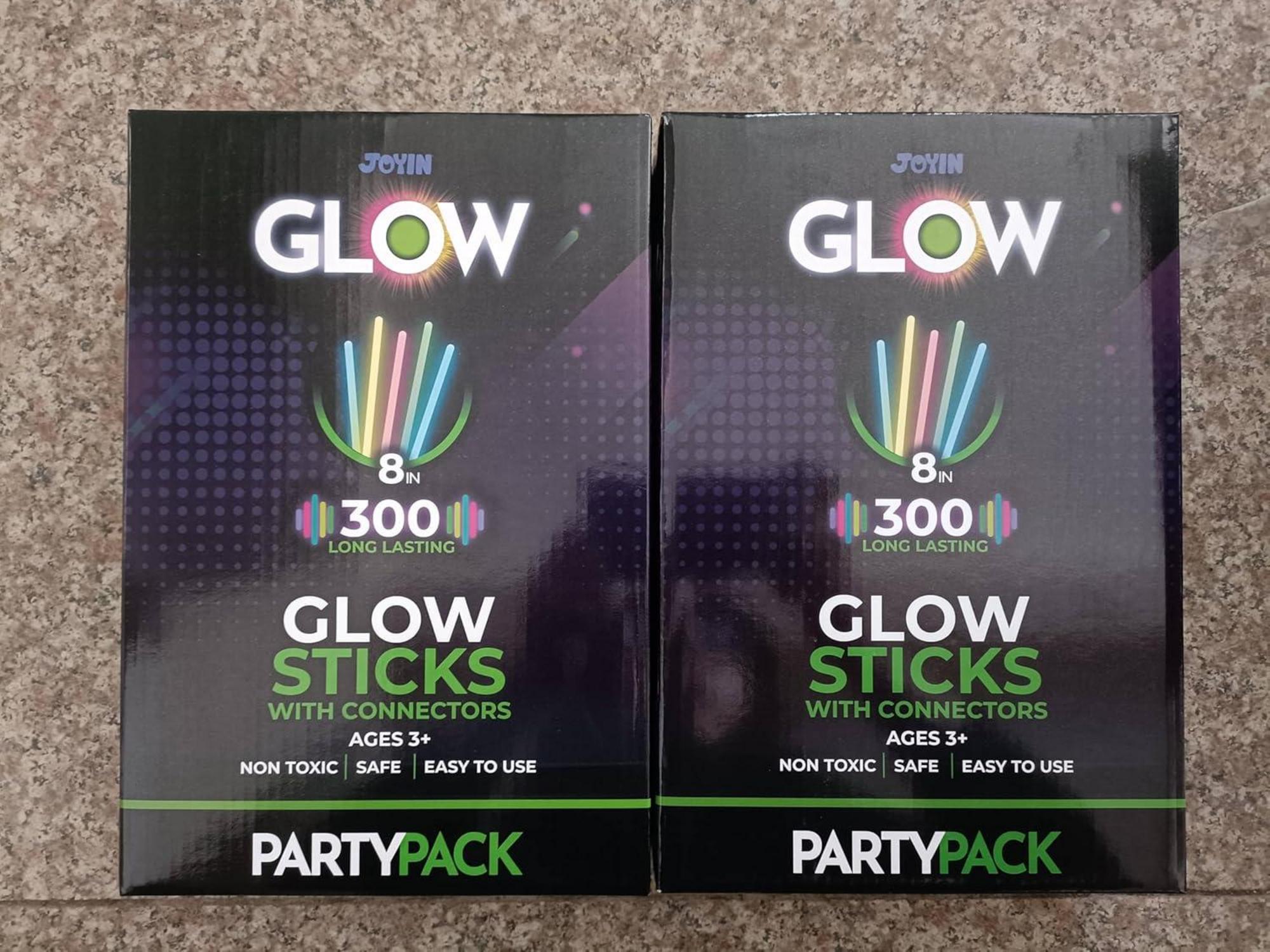 JOYIN 300pcs Knicklichter Neon Leuchtstäbe Party Deko 20.3 cm Armbänder Partygeschenke