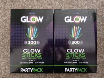 JOYIN 300pcs Knicklichter Neon Leuchtstäbe Party Deko 20.3 cm Armbänder Partygeschenke