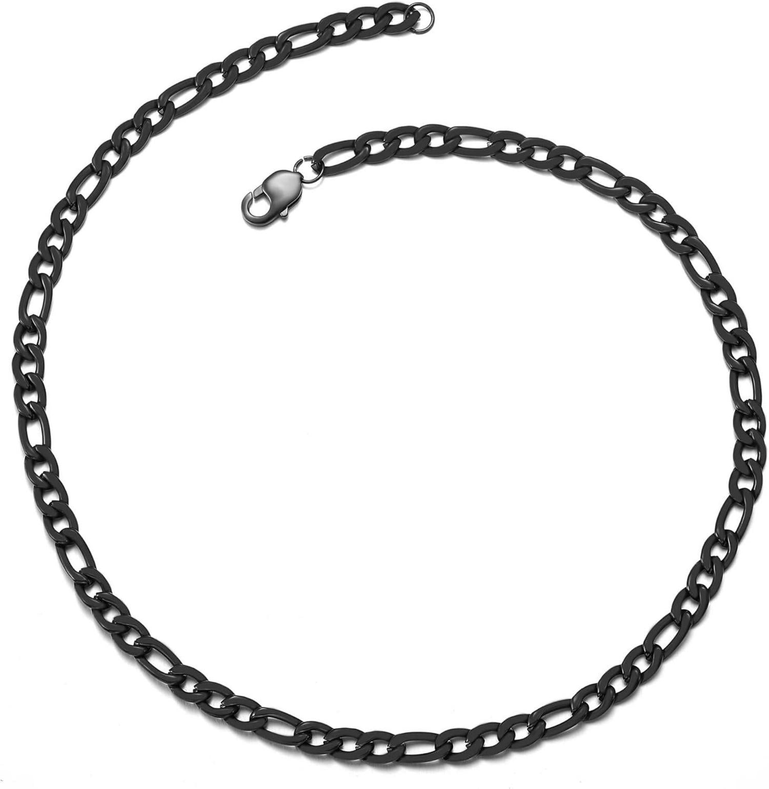 Herren Silber Edelstahl Panzerkette Figaro-Halskette 9mm 45-90cm