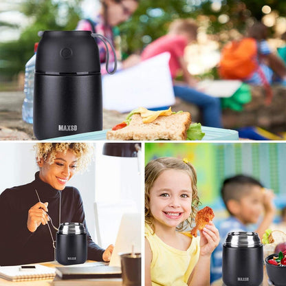 Thermobehälter Essen 500ml 700ml Edelstahl Warmhaltebecher Löffel Set