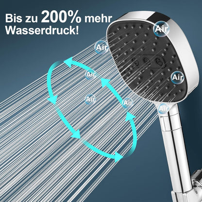 Wassersparender Duschkopf Regendusche Groß Chrom 2 Strahlarten