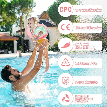 WYRIAZA Schwimmflügel Baby Kinder 1-6 Jahre 6-20Kgs XS S Rosa