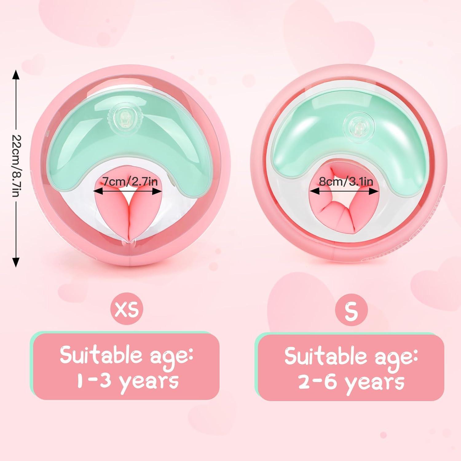 Schwimmflügel Baby 1-6 Jahre 6-20Kgs Rosa XS S 3 Airbags