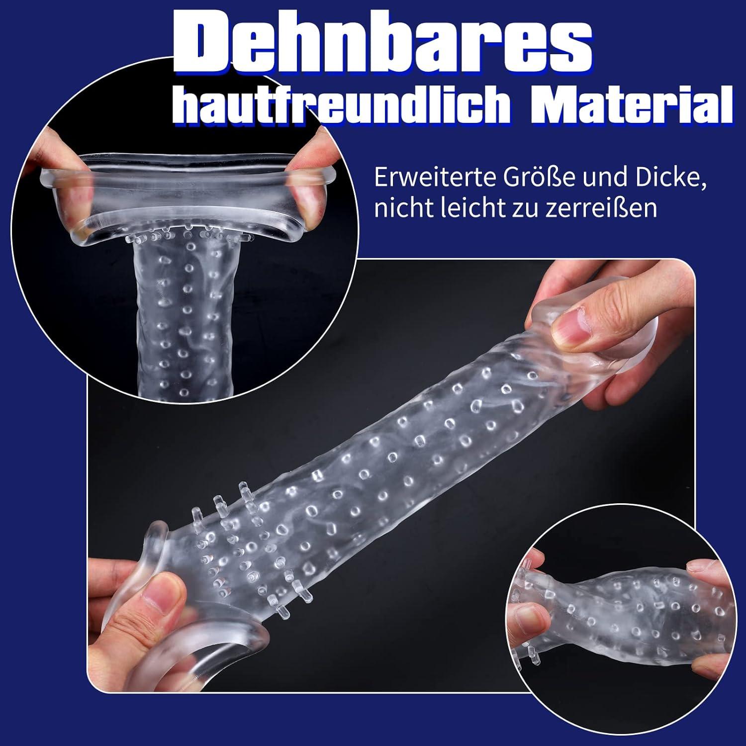 Penismanschetten mit Verdickt Hodenring, Wakelust Sexspielzeug für Männer - Penisvergrößerung, Zeit verlängern, Verbesserte Ausdauer & Sensibilität