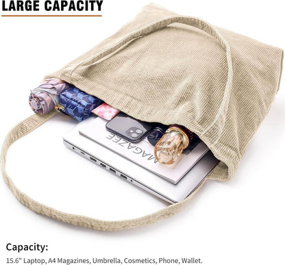 Captain Blues Cord Umhängetasche Damen Groß Tote Bag Arbeits Uni Alltag