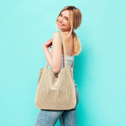Captain Blues Cord Umhängetasche Damen Groß Tote Bag Blau 43*12*40cm