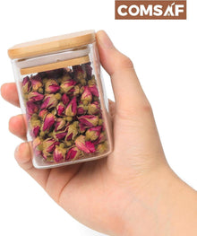 Gewürzgläser Bambusdeckel | 16er Set mit Etiketten | 170 ml
