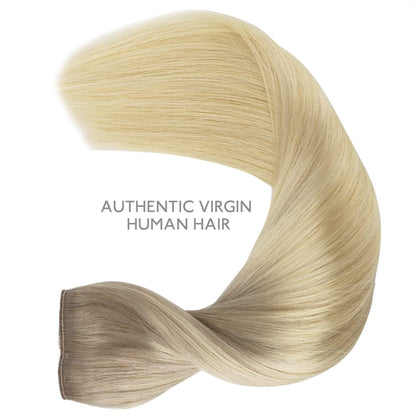 Echthaar Haarverlängerung Aschblond bis Platinblond 40cm