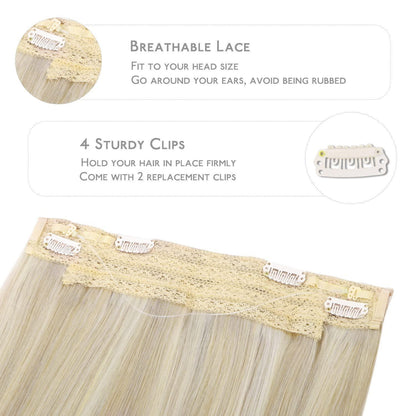 Echthaar Haarverlängerung Aschblond Highlights 30cm