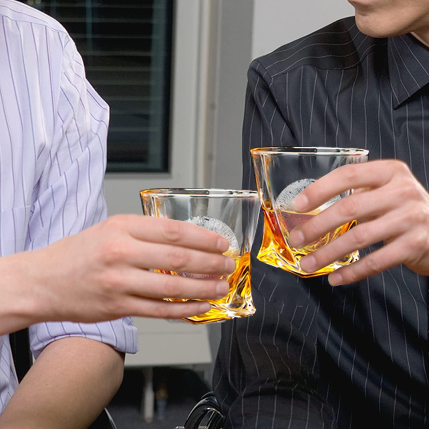 Whiskeyglas Set 2 Kristall Bourbon Eisformen Untersetzer Bleifrei