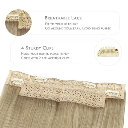 Echthaar Haarverlängerung Aschblond bis Platinblond 45cm