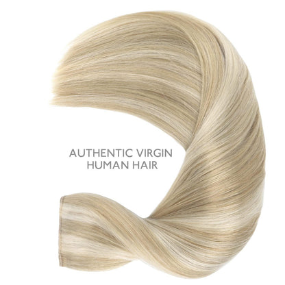 Echthaar Haarverlängerung Aschblond Highlights 50cm