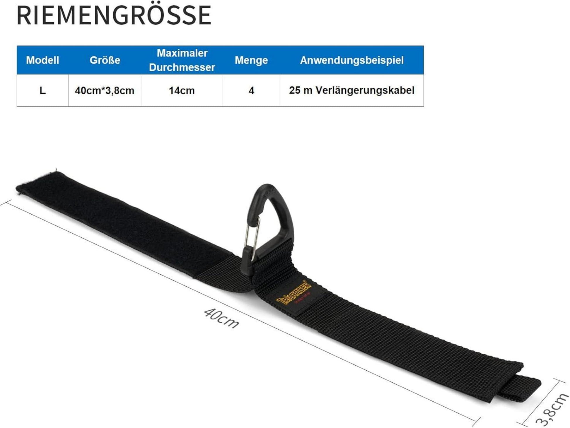 Klettband mit Öse und dreieckiger Schnalle für
