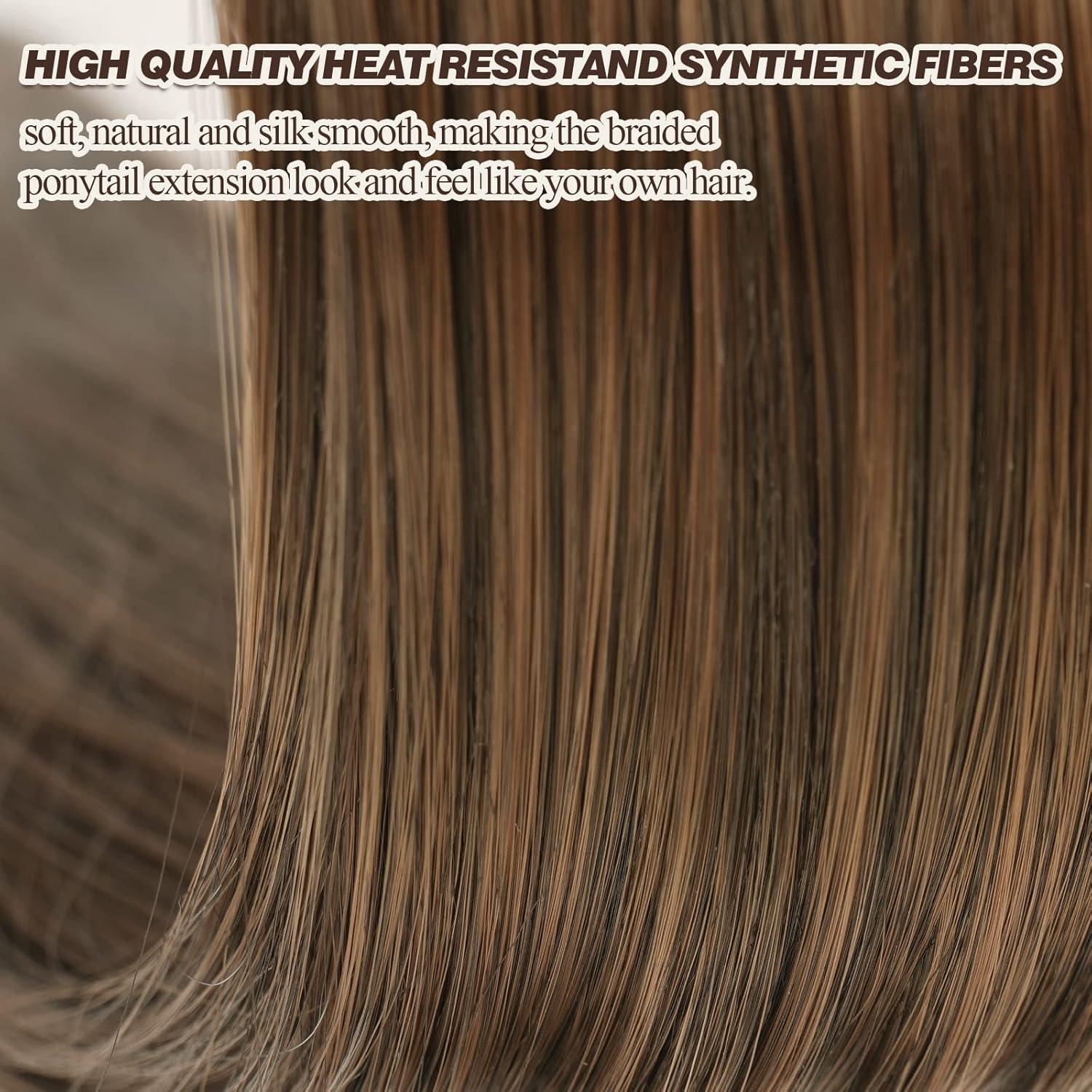 Geflochtene Pferdeschwanzverlängerung 66cm synthetisches Haarteil