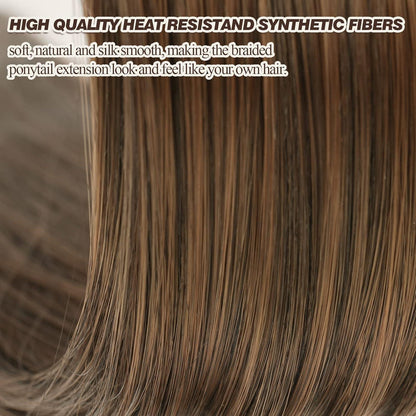 Geflochtene Pferdeschwanzverlängerung 66cm synthetisches Haarteil