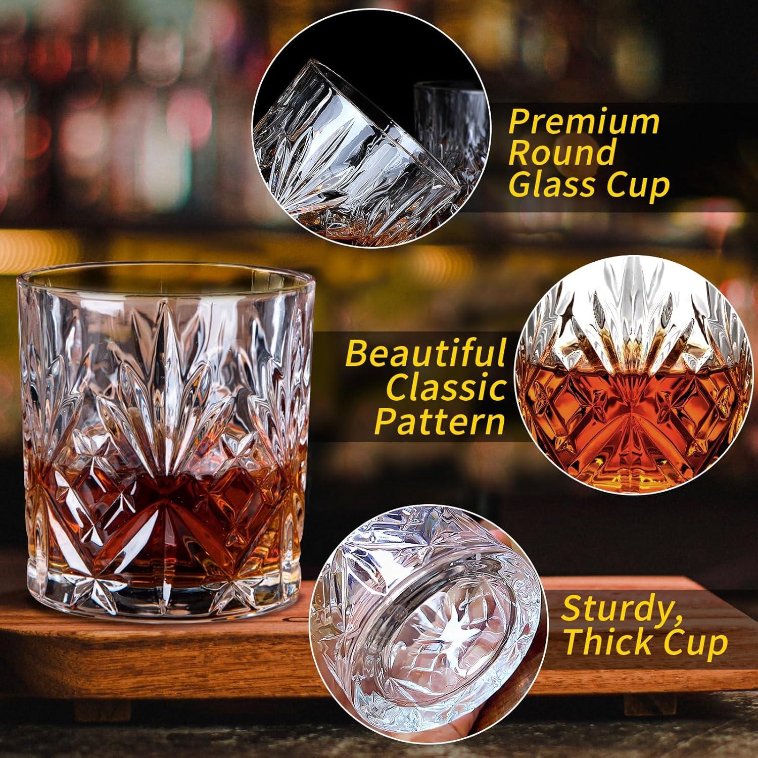 Kristall Whisky Gläser Set 2 Stück + Granitsteine und Ausgießer