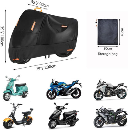 Motorrad Abdeckplane 300D Wasserdicht Oxford 4 Reflektionsstreifen 2 Schlossloch