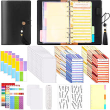 A6 Budget Planner Deutsch PU Leder Binder Budgetaufkleber Taschen